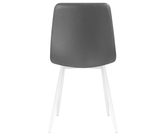 Стул обеденный DOBRIN ALEX, белые ножки, чёрная экокожа (P-01), Вариант: белые ножки, чёрная экокожа (P-01), изображение 5 | Интернет магазин мебели и декора LifeDekor