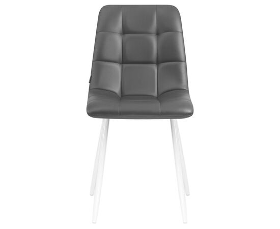 Стул обеденный DOBRIN ALEX, белые ножки, чёрная экокожа (P-01), Вариант: белые ножки, чёрная экокожа (P-01), изображение 6 | Интернет магазин мебели и декора LifeDekor