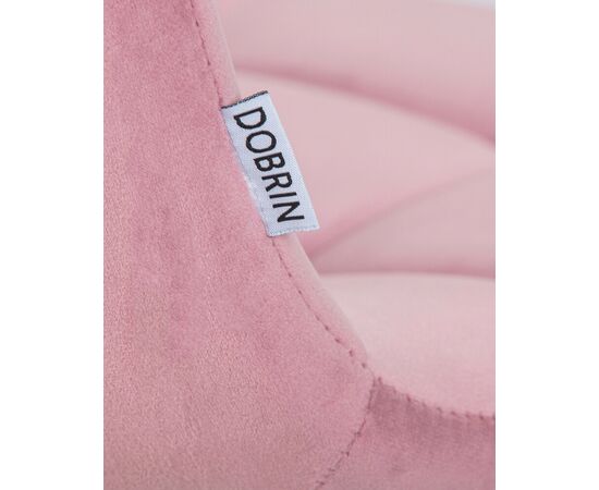 Стул обеденный DOBRIN ALEX SQUARE, белые ножки, розовый велюр (V108-15), Вариант: белые ножки, розовый велюр (V108-15), изображение 7 | Интернет магазин мебели и декора LifeDekor