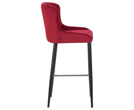 Стул барный DOBRIN CHRISTIAN'75, черные ножки, бордовый велюр (V108-85), Вариант: черные ножки, бордовый велюр (V108-85), изображение 3 | Интернет магазин мебели и декора LifeDekor