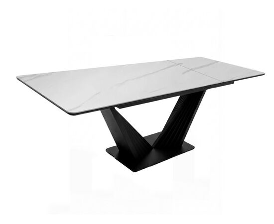 Стол DikLine SKV180 Керамика Леонардо глянец YB9018120HG/подстолье черное/опоры черные (2 уп.), изображение 2 | Интернет магазин мебели и декора LifeDekor