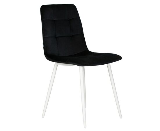 Набор 4 шт Стул обеденный DOBRIN CHILLY, Черный Holland 75, основание белое, Вариант: Черный Holland 75, основание белое, изображение 4 | Интернет магазин мебели и декора LifeDekor