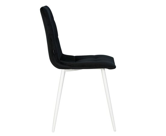 Набор 4 шт Стул обеденный DOBRIN CHILLY, Черный Holland 75, основание белое, Вариант: Черный Holland 75, основание белое, изображение 5 | Интернет магазин мебели и декора LifeDekor