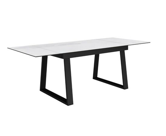 Стол DikLine DZ200 Мрамор Кристал белый/черные (2 уп.), изображение 2 | Интернет магазин мебели и декора LifeDekor