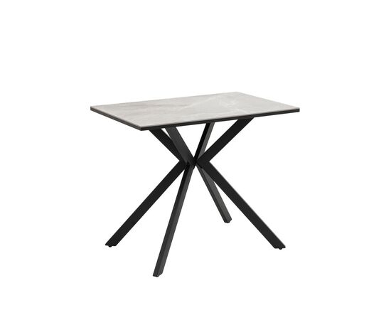Стол Мармер мини нераскладной 90х60х75 см, столешница IT.MID.GRAY, подстолье металл черный | Интернет магазин мебели и декора LifeDekor