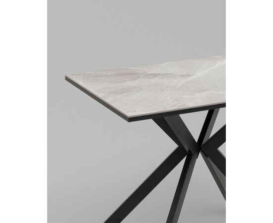Стол Мармер мини нераскладной 90х60х75 см, столешница IT.MID.GRAY, подстолье металл черный, изображение 5 | Интернет магазин мебели и декора LifeDekor