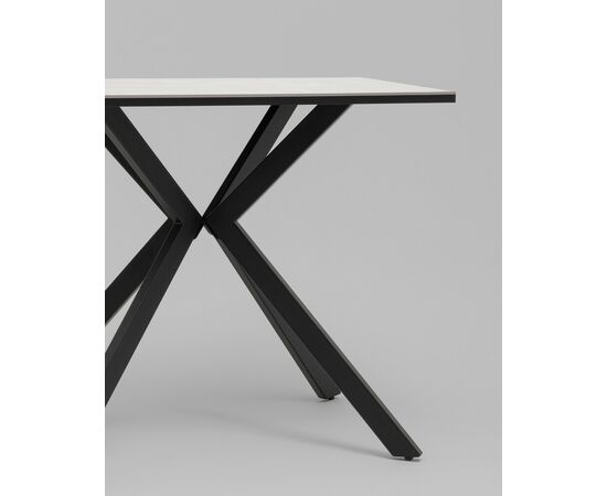 Стол Мармер мини нераскладной 90х60х75 см, столешница IT.MID.GRAY, подстолье металл черный, изображение 4 | Интернет магазин мебели и декора LifeDekor