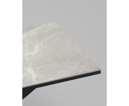 Стол Мармер мини нераскладной 90х60х75 см, столешница IT.MID.GRAY, подстолье металл черный, изображение 7 | Интернет магазин мебели и декора LifeDekor
