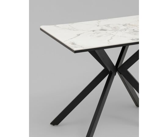 Стол Мармер мини нераскладной 90х60х75 см, GOLD JADE, подстолье металл черный, изображение 5 | Интернет магазин мебели и декора LifeDekor
