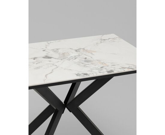 Стол Мармер мини нераскладной 90х60х75 см, GOLD JADE, подстолье металл черный, изображение 6 | Интернет магазин мебели и декора LifeDekor