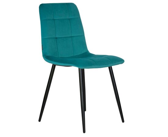 Стул обеденный DOBRIN CHILLY, Морской волны Holland 56, основание черное, изображение 2 | Интернет магазин мебели и декора LifeDekor