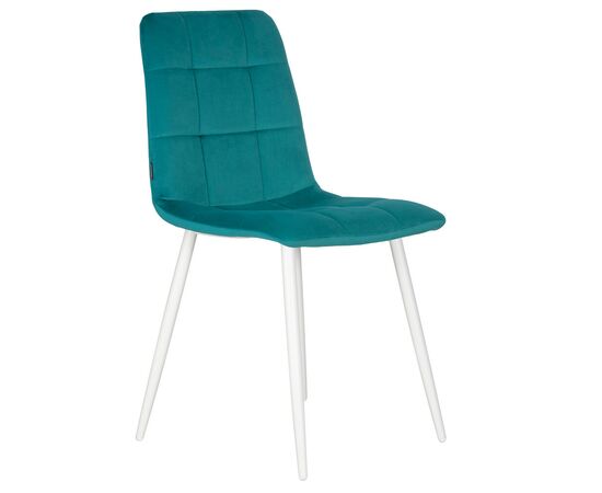 Стул обеденный DOBRIN CHILLY, Морской волны Holland 56, основание белое, изображение 2 | Интернет магазин мебели и декора LifeDekor