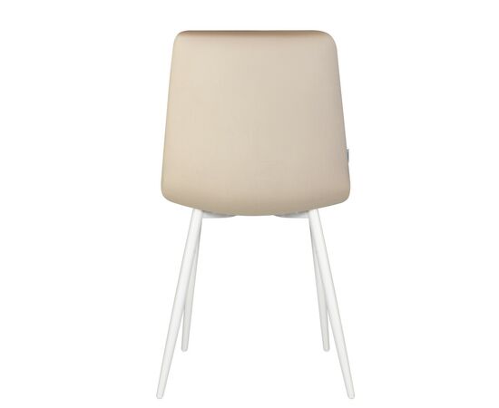 Набор 4 шт Стул обеденный DOBRIN CHILLY, Бежевый Holland 07, основание белое, Вариант: Бежевый Holland 07, основание белое, изображение 7 | Интернет магазин мебели и декора LifeDekor