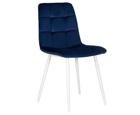 Стул обеденный DOBRIN CHILLY, Темно-синий Holland 60, основание белое | Интернет магазин мебели и декора LifeDekor