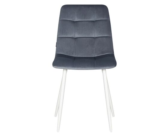 Стул обеденный DOBRIN CHILLY, Серо-голубой Holland 14, основание белое, изображение 6 | Интернет магазин мебели и декора LifeDekor