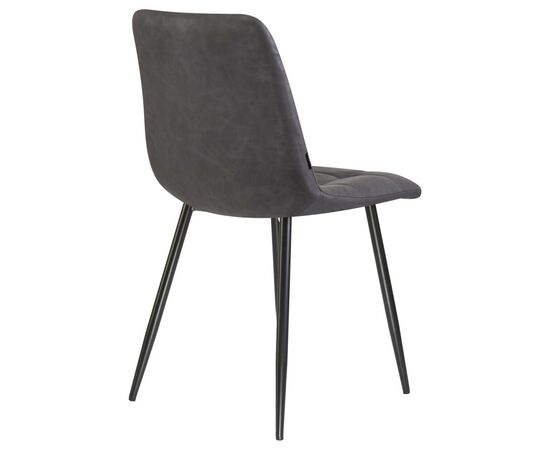 Стул обеденный DOBRIN ALEX, черные матовые ножки, серая антрацитовая винтажная экокожа (RU-08), Вариант: черные матовые ножки, серая антрацитовая винтажная экокожа (RU-08), изображение 4 | Интернет магазин мебели и декора LifeDekor