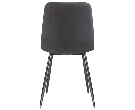 Стул обеденный DOBRIN ALEX, черные матовые ножки, серая антрацитовая винтажная экокожа (RU-08), Вариант: черные матовые ножки, серая антрацитовая винтажная экокожа (RU-08), изображение 5 | Интернет магазин мебели и декора LifeDekor