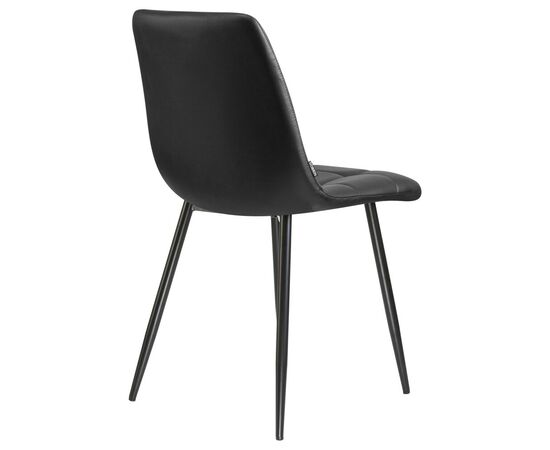 Стул обеденный DOBRIN ALEX, черные матовые ножки, чёрная экокожа (P-01), Вариант: черные матовые ножки, чёрная экокожа (P-01), изображение 4 | Интернет магазин мебели и декора LifeDekor