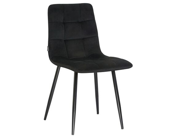 Стул обеденный DOBRIN ALEX, черные матовые ножки, черный велюр (V108-77), Вариант: черные матовые ножки, черный велюр (V108-77) | Интернет магазин мебели и декора LifeDekor