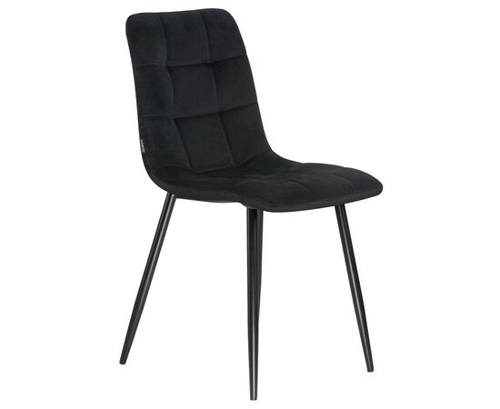 Стул обеденный DOBRIN ALEX, черные матовые ножки, черный велюр (V108-77), Вариант: черные матовые ножки, черный велюр (V108-77), изображение 2 | Интернет магазин мебели и декора LifeDekor
