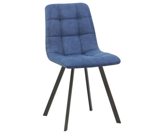 Стул обеденный DOBRIN ALEX SQUARE, черные матовые ножки, синяя ткань (UF860-14B), Вариант: черные матовые ножки, синяя ткань (UF860-14B) | Интернет магазин мебели и декора LifeDekor
