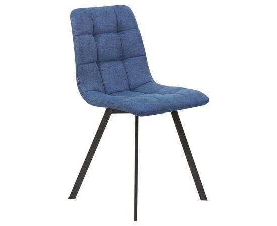 Стул обеденный DOBRIN ALEX SQUARE, черные матовые ножки, синяя ткань (UF860-14B), Вариант: черные матовые ножки, синяя ткань (UF860-14B), изображение 2 | Интернет магазин мебели и декора LifeDekor