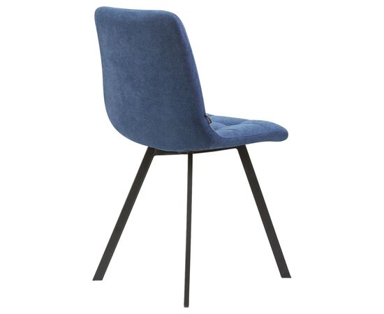 Стул обеденный DOBRIN ALEX SQUARE, черные матовые ножки, синяя ткань (UF860-14B), Вариант: черные матовые ножки, синяя ткань (UF860-14B), изображение 4 | Интернет магазин мебели и декора LifeDekor