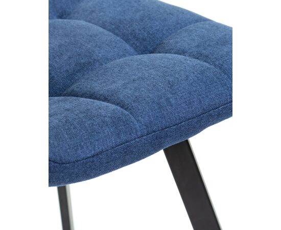 Стул обеденный DOBRIN ALEX SQUARE, черные матовые ножки, синяя ткань (UF860-14B), Вариант: черные матовые ножки, синяя ткань (UF860-14B), изображение 8 | Интернет магазин мебели и декора LifeDekor