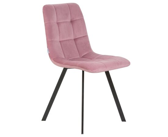 Стул обеденный DOBRIN ALEX SQUARE, черные матовые ножки, розовый велюр (V108-15), Вариант: черные матовые ножки, розовый велюр (V108-15), изображение 2 | Интернет магазин мебели и декора LifeDekor