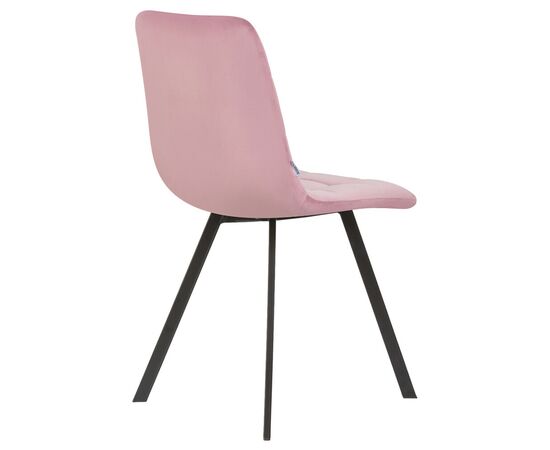 Стул обеденный DOBRIN ALEX SQUARE, черные матовые ножки, розовый велюр (V108-15), Вариант: черные матовые ножки, розовый велюр (V108-15), изображение 4 | Интернет магазин мебели и декора LifeDekor