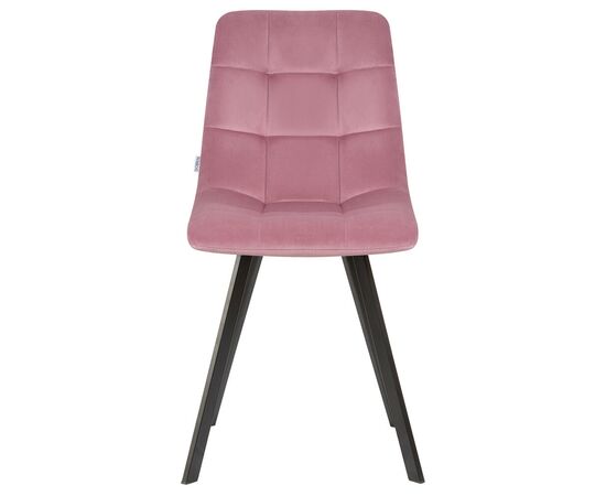 Стул обеденный DOBRIN ALEX SQUARE, черные матовые ножки, розовый велюр (V108-15), Вариант: черные матовые ножки, розовый велюр (V108-15), изображение 6 | Интернет магазин мебели и декора LifeDekor