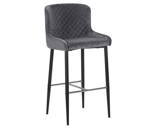 Стул барный DOBRIN CHRISTIAN'75, черные ножки, темно-серый велюр (V108-91), Вариант: черные ножки, темно-серый велюр (V108-91) | Интернет магазин мебели и декора LifeDekor