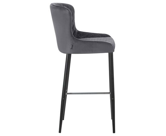 Стул барный DOBRIN CHRISTIAN'75, черные ножки, темно-серый велюр (V108-91), Вариант: черные ножки, темно-серый велюр (V108-91), изображение 3 | Интернет магазин мебели и декора LifeDekor