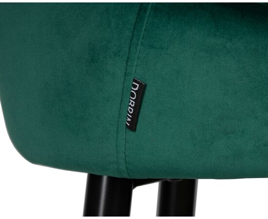 Стул барный DOBRIN CHRISTIAN'75, черные ножки, зеленый велюр (V108-64), Вариант: черные ножки, зеленый велюр (V108-64), изображение 8 | Интернет магазин мебели и декора LifeDekor