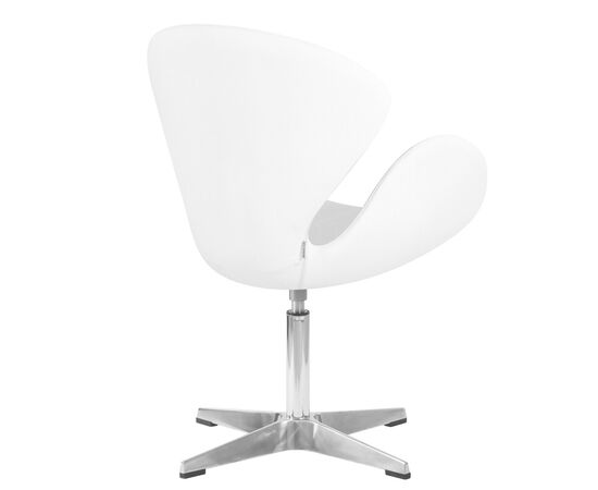 Кресло дизайнерское DOBRIN SWAN, белый кожзам P23, алюминиевое основание, Вариант: белый кожзам P23, алюминиевое основание, изображение 4 | Интернет магазин мебели и декора LifeDekor