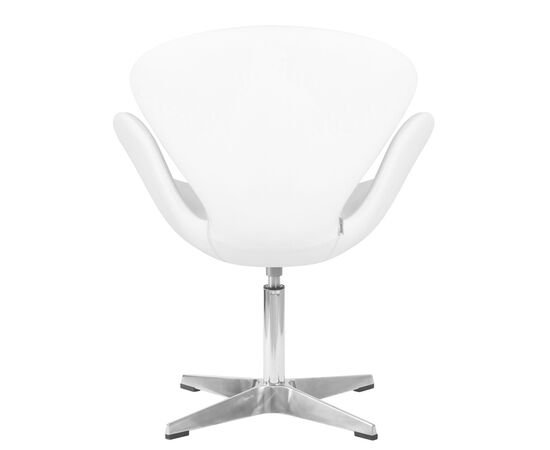 Кресло дизайнерское DOBRIN SWAN, белый кожзам P23, алюминиевое основание, Вариант: белый кожзам P23, алюминиевое основание, изображение 5 | Интернет магазин мебели и декора LifeDekor