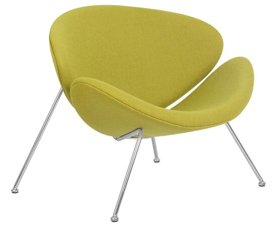 Кресло дизайнерское DOBRIN EMILY, светло-зеленая ткань AF3, хромированная сталь, Вариант: светло-зеленая ткань AF3, хромированная сталь, изображение 2 | Интернет магазин мебели и декора LifeDekor