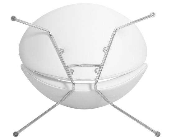 Кресло дизайнерское DOBRIN EMILY, белый винил YP17, хромированная сталь, Вариант: белый винил YP17, хромированная сталь, изображение 7 | Интернет магазин мебели и декора LifeDekor