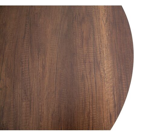 "Диего" обеденный стол из HPL круглый Ø100см, цвет "дуб", каркас белый, изображение 3 | Интернет магазин мебели и декора LifeDekor