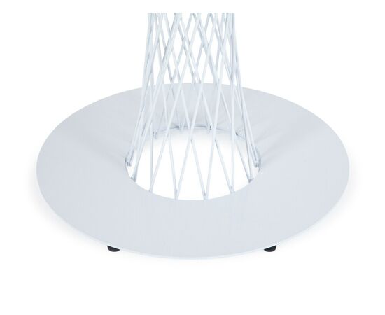 "Диего" обеденный стол из HPL круглый Ø100см, цвет "дуб", каркас белый, изображение 4 | Интернет магазин мебели и декора LifeDekor