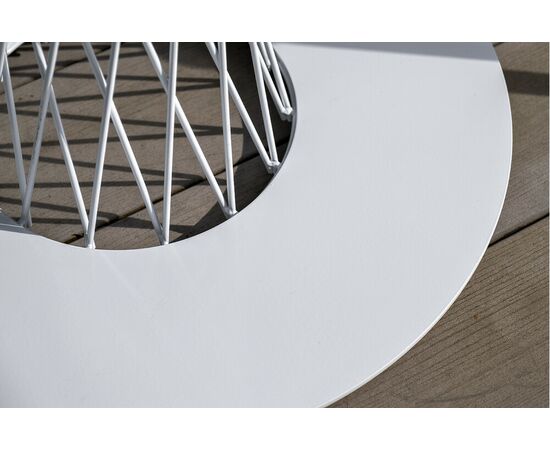 "Диего" обеденный стол из HPL круглый Ø100см, цвет "дуб", каркас белый, изображение 8 | Интернет магазин мебели и декора LifeDekor