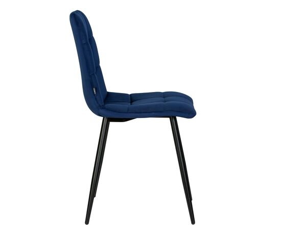 Набор 4 шт Стул обеденный DOBRIN CHILLY, Темно-синий Holland 60, основание черное, Вариант: Темно-синий Holland 60, основание черное, изображение 4 | Интернет магазин мебели и декора LifeDekor