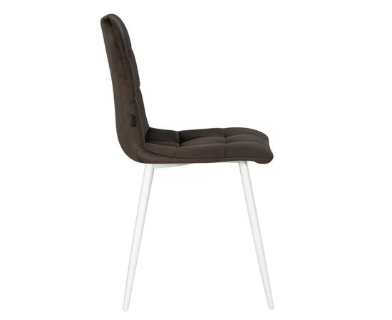 Набор 4 шт Стул обеденный DOBRIN CHILLY, Эспрессо Holland 74, основание белое, Вариант: Эспрессо Holland 74, основание белое, изображение 4 | Интернет магазин мебели и декора LifeDekor