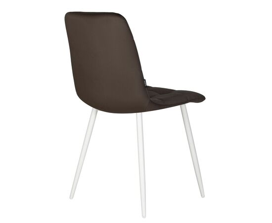 Набор 4 шт Стул обеденный DOBRIN CHILLY, Эспрессо Holland 74, основание белое, Вариант: Эспрессо Holland 74, основание белое, изображение 5 | Интернет магазин мебели и декора LifeDekor