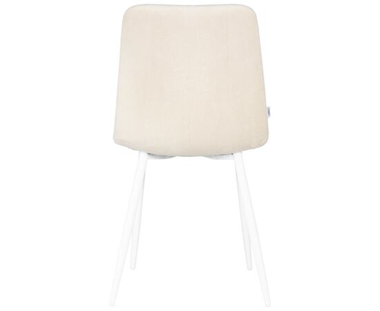 Набор 4 шт Стул обеденный DOBRIN CHILLY ROMBO, Бежевый Simple 44, основание белое, Вариант: Бежевый Simple 44, основание белое, изображение 6 | Интернет магазин мебели и декора LifeDekor