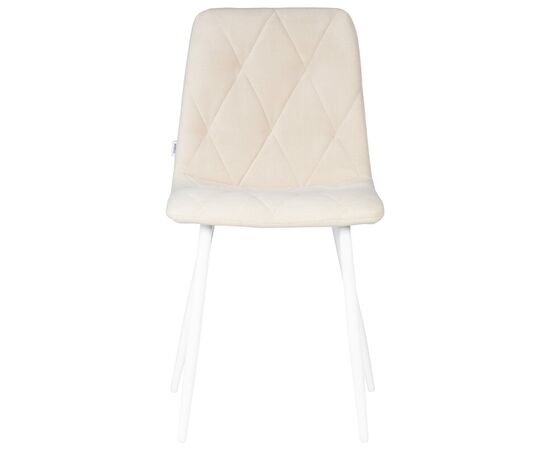 Набор 4 шт Стул обеденный DOBRIN CHILLY ROMBO, Бежевый Simple 44, основание белое, Вариант: Бежевый Simple 44, основание белое, изображение 7 | Интернет магазин мебели и декора LifeDekor