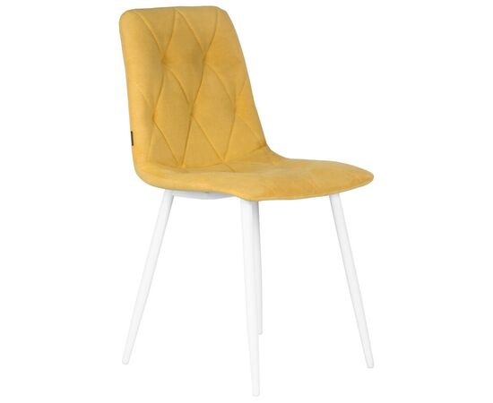 Стул обеденный DOBRIN CHILLY ROMBO, Горчичный Simple 15, основание белый, Вариант: Горчичный Simple 15, основание белый, изображение 2 | Интернет магазин мебели и декора LifeDekor