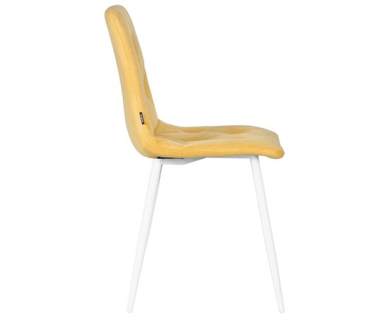 Стул обеденный DOBRIN CHILLY ROMBO, Горчичный Simple 15, основание белый, Вариант: Горчичный Simple 15, основание белый, изображение 3 | Интернет магазин мебели и декора LifeDekor