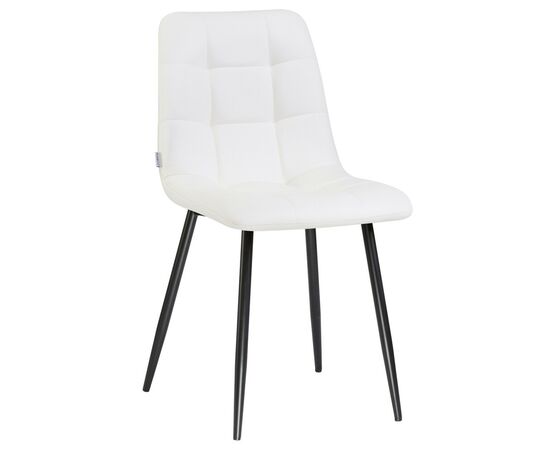 Стул обеденный DOBRIN ALEX, черные матовые ножки, белая экокожа (P-02), Вариант: черные матовые ножки, белая экокожа (P-02) | Интернет магазин мебели и декора LifeDekor