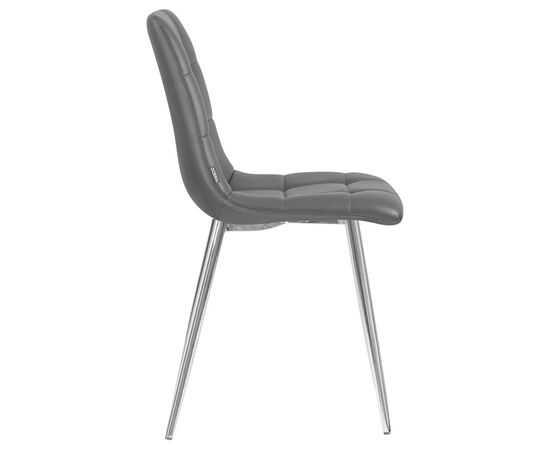 Стул обеденный DOBRIN ALEX, хром ножки, чёрная экокожа (P-01), Вариант: хром ножки, чёрная экокожа (P-01), изображение 3 | Интернет магазин мебели и декора LifeDekor